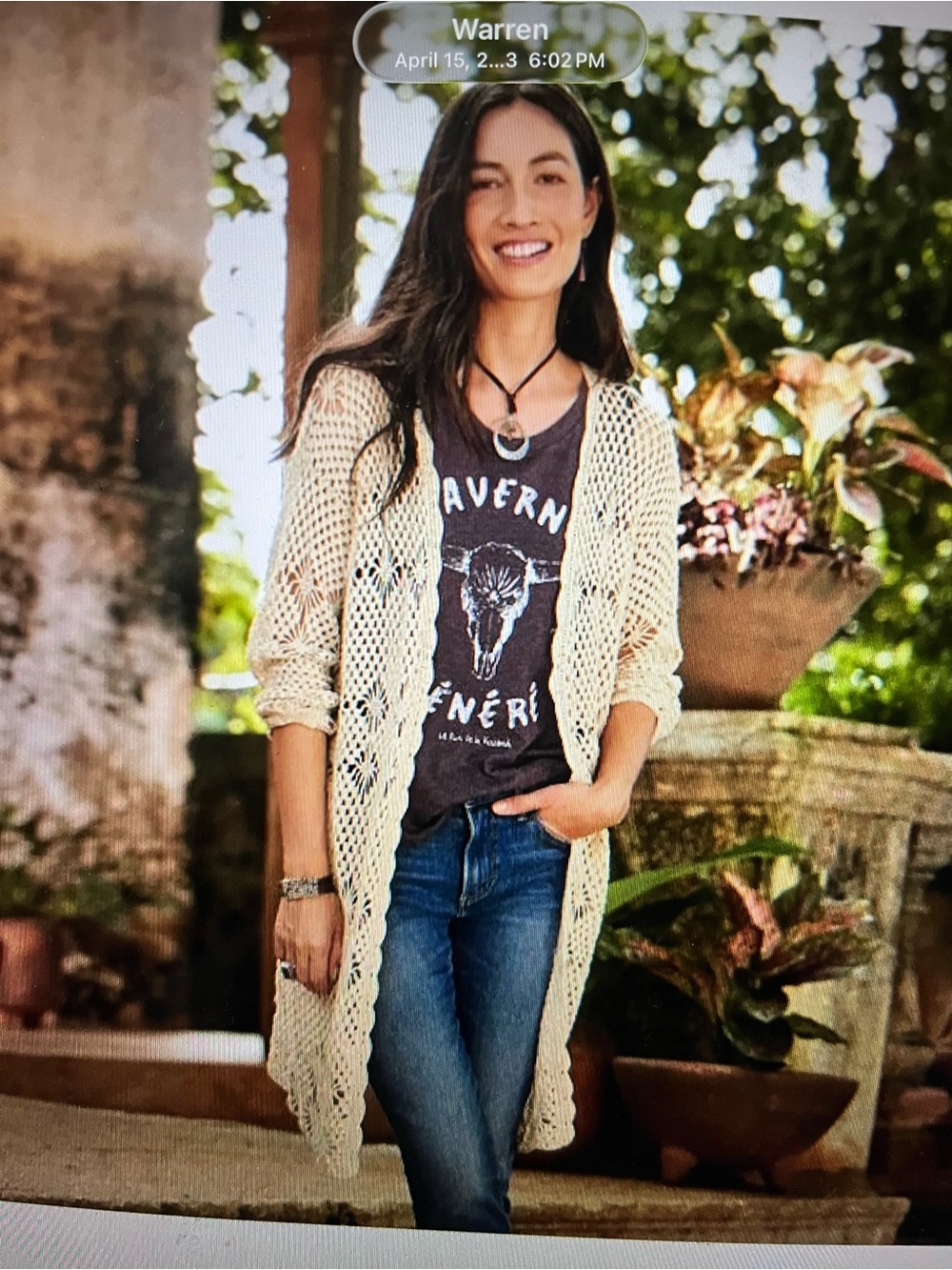 Sundance Cream Open-Knit Longline Cardigan